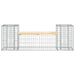Garden Bench Gabion Design 183x41x60.5 Cm Solid Wood Pine