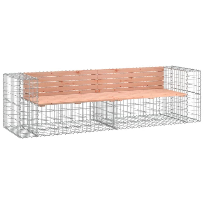Garden Bench Gabion Design 244x71x65.5 Cm Solid Wood