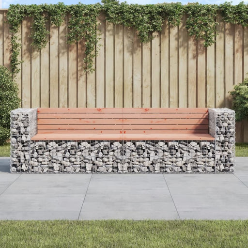 Garden Bench Gabion Design 244x71x65.5 Cm Solid Wood
