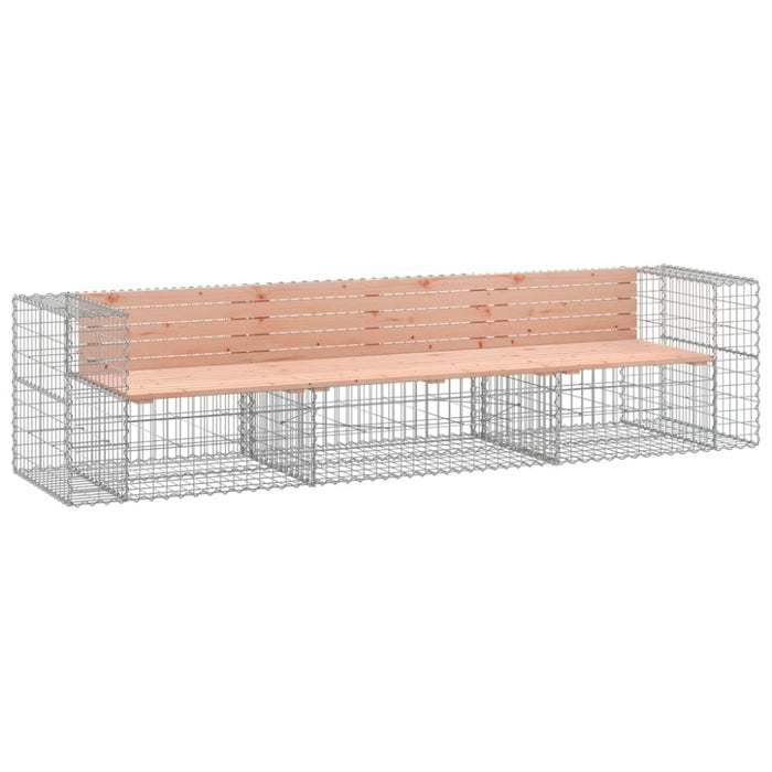 Garden Bench Gabion Design 287x71x65.5 Cm Solid Wood