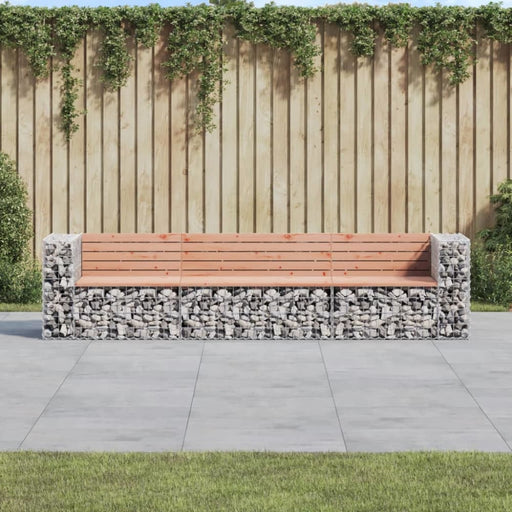 Garden Bench Gabion Design 287x71x65.5 Cm Solid Wood