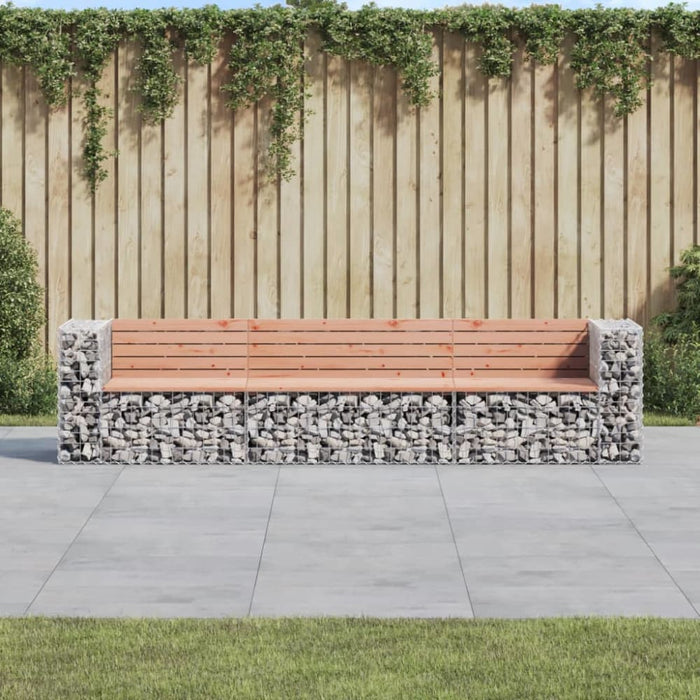 Garden Bench Gabion Design 287x71x65.5 Cm Solid Wood