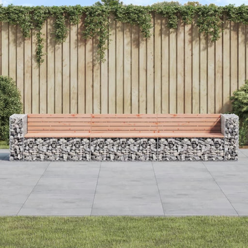 Garden Bench Gabion Design 347x71x65.5 Cm Solid Wood