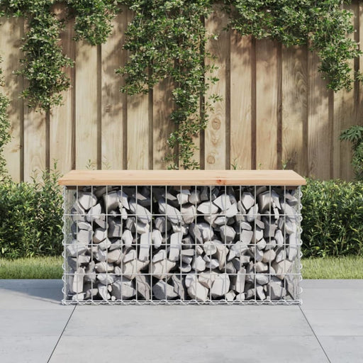 Garden Bench Gabion Design 83x44x42 Cm Solid Wood Pine