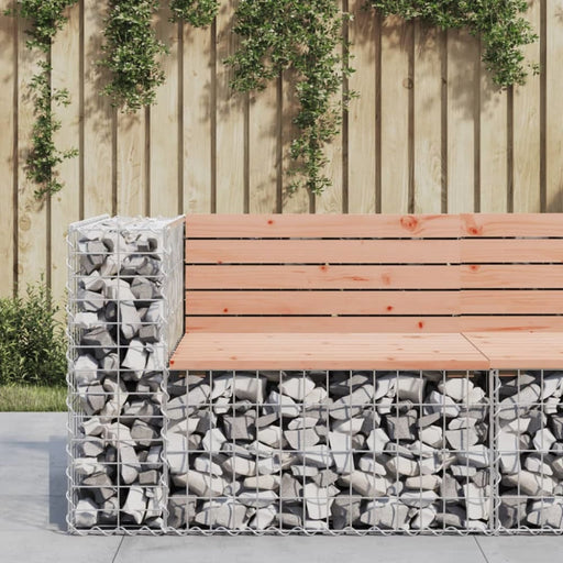 Garden Bench Gabion Design 92x71x65.5 Cm Solid Wood Douglas
