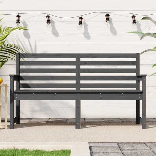 Garden Bench Grey 159.5x48x91.5 Cm Solid Wood Pine Nxablk