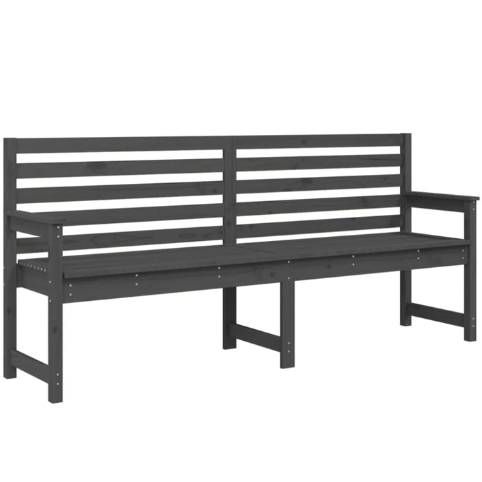Garden Bench Grey 203.5x48x91.5 Cm Solid Wood Pine Nxabil