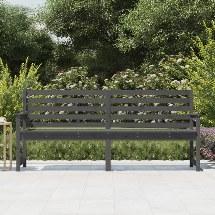 Garden Bench Grey 203.5x48x91.5 Cm Solid Wood Pine Nxabil