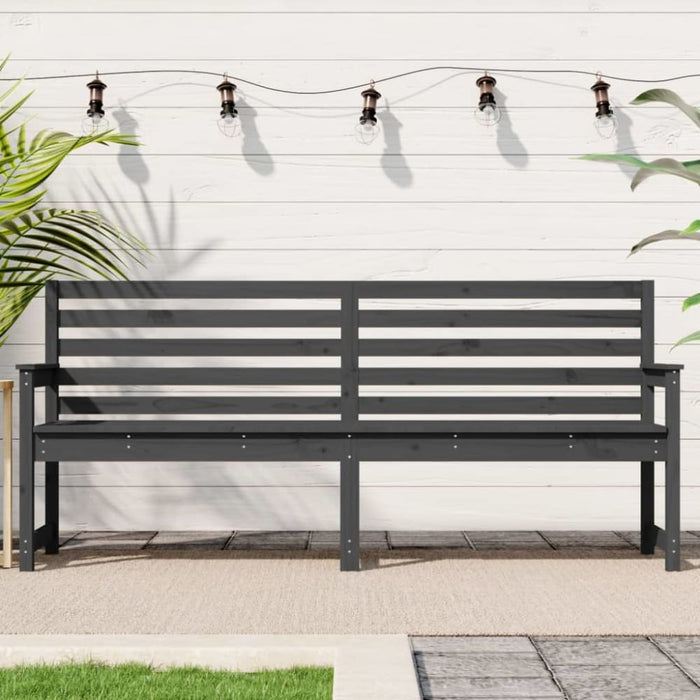 Garden Bench Grey 203.5x48x91.5 Cm Solid Wood Pine Nxabil