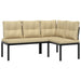 Garden Bench Set With Cushions 3 Pcs Black Powder-coated