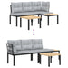 Garden Bench Set With Cushions 3 Pcs Black Powder-coated