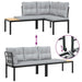 Garden Bench Set With Cushions 3 Pcs Black Powder-coated