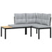 Garden Bench Set With Cushions 3 Pcs Black Powder-coated