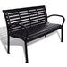 Garden Bench Steel and Wpc Black Aoppl