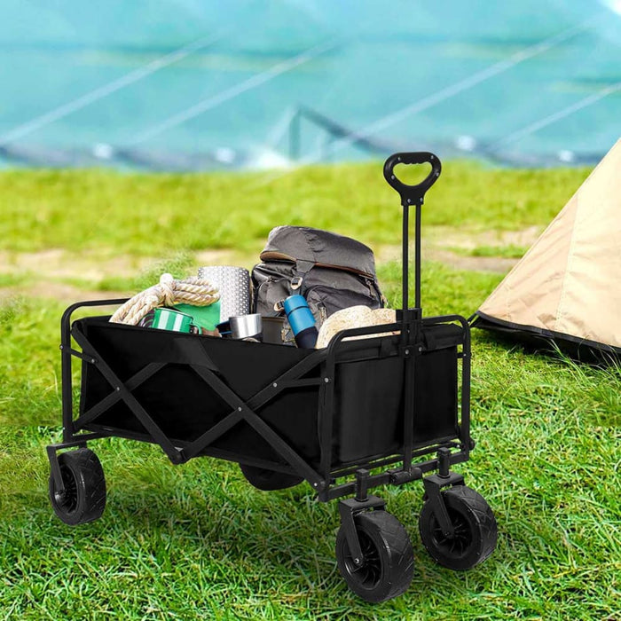 Garden Camping Trolley Outdoor Wagon Cart Folding Widen