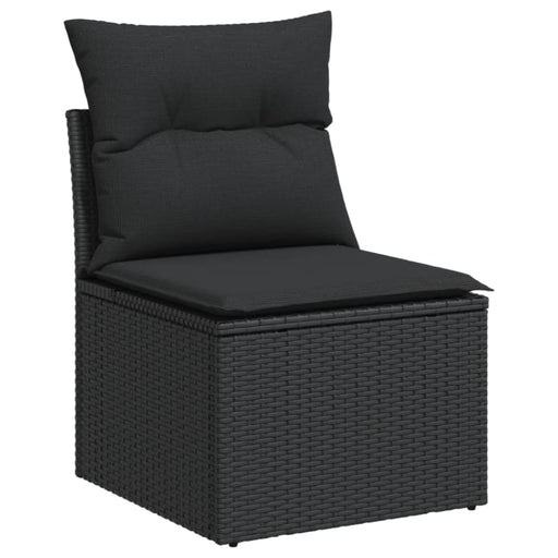 Garden Chair Armless With Cushions Black Poly Rattan Tlpkna