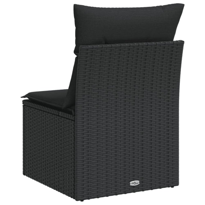 Garden Chair Armless With Cushions Black Poly Rattan Tlpkna