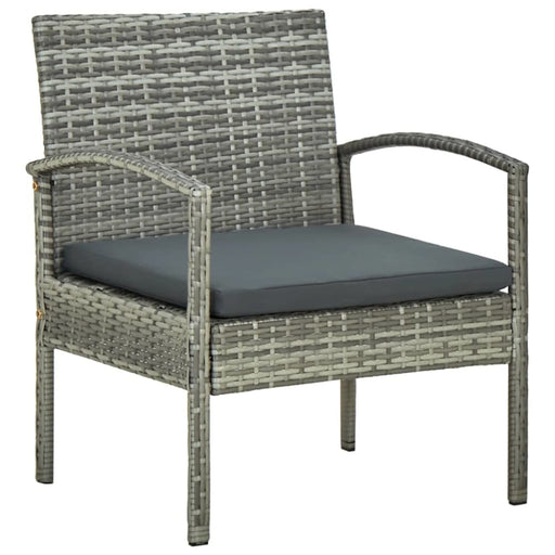 Garden Chair with Cushion Poly Rattan Grey Apikl