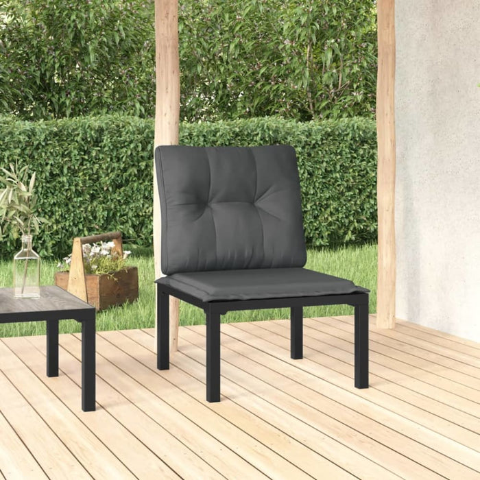 Garden Chair with Cushions Black and Grey Poly Rattan Tlxikn