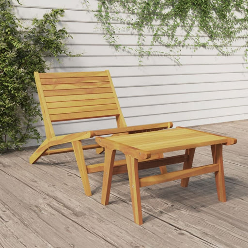 Garden Chair with Footrest Solid Wood Teak Tokopa