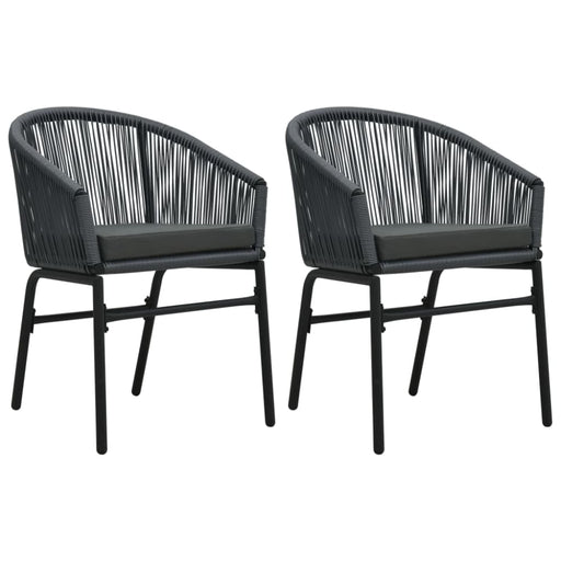 Garden Chairs 2 Pcs Anthracite Pvc Rattan Anoti