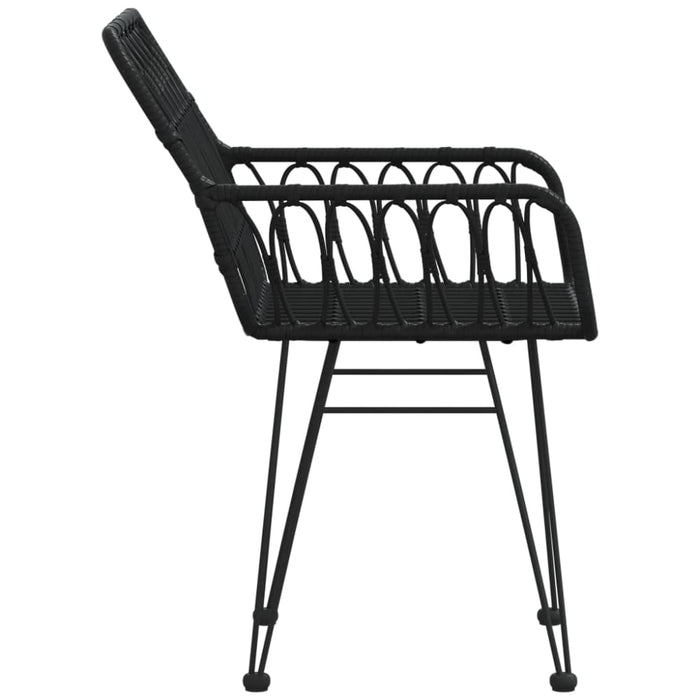 Garden Chairs 2 Pcs with Armrest Black 56x64x80 Cm Pe