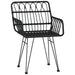 Garden Chairs 2 Pcs with Armrest Black 56x64x80 Cm Pe