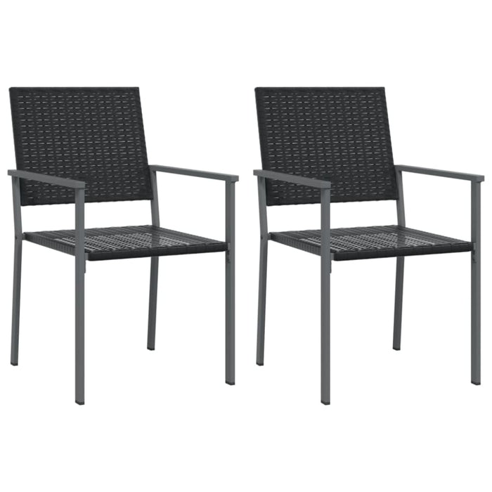 Garden Chairs 2 Pcs Black 54x62.5x89 Cm Poly Rattan Tlabkn