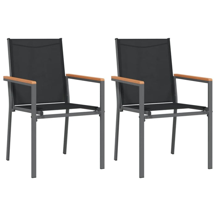Garden Chairs 2 Pcs Black 55x61.5x90 Cm Textilene And Steel