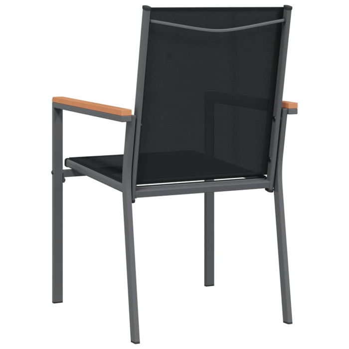 Garden Chairs 2 Pcs Black 55x61.5x90 Cm Textilene And Steel