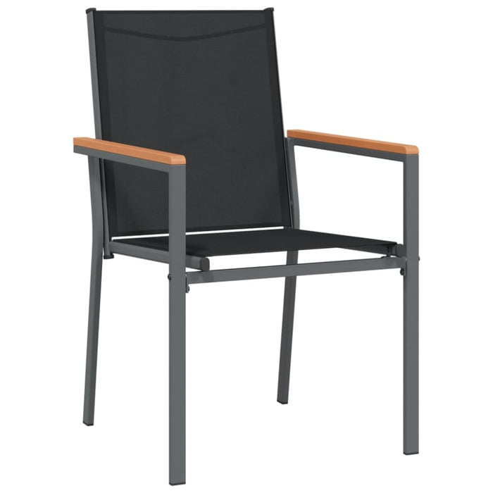 Garden Chairs 2 Pcs Black 55x61.5x90 Cm Textilene And Steel