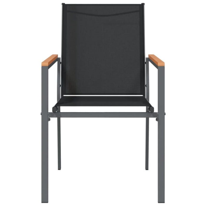 Garden Chairs 2 Pcs Black 55x61.5x90 Cm Textilene And Steel