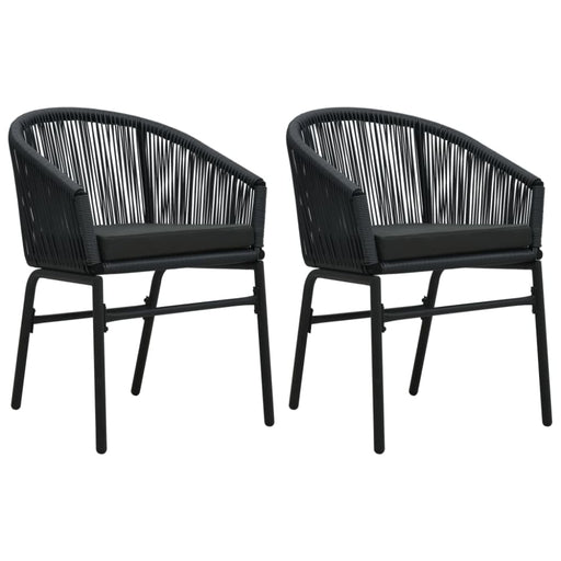 Garden Chairs 2 Pcs Black Pvc Rattan Anotp