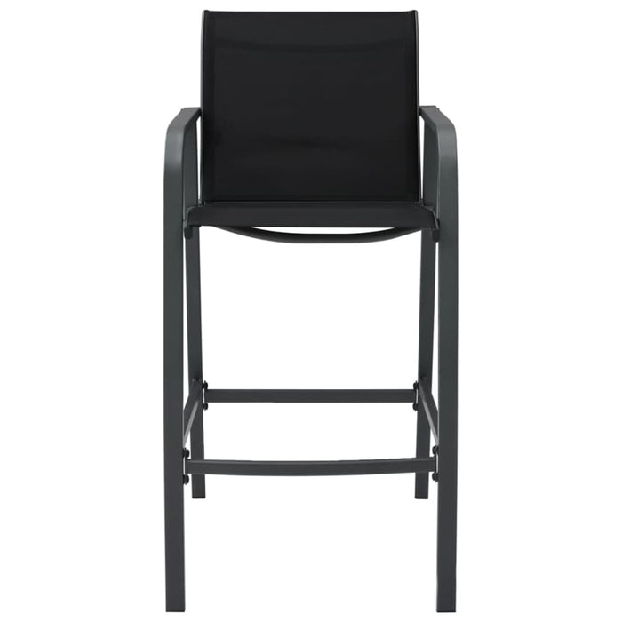 Garden Bar Chairs 2 Pcs Black Textilene Anool