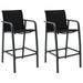 Garden Bar Chairs 2 Pcs Black Textilene Anool