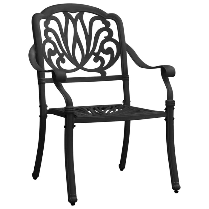 Garden Chairs 2 Pcs Cast Aluminium Black Toppln