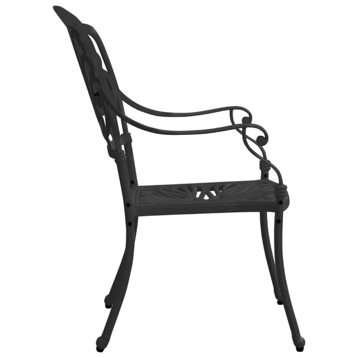 Garden Chairs 2 Pcs Cast Aluminium Black Toppln