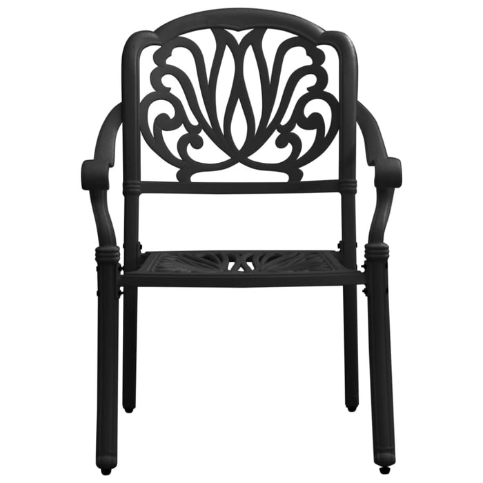 Garden Chairs 2 Pcs Cast Aluminium Black Toppln