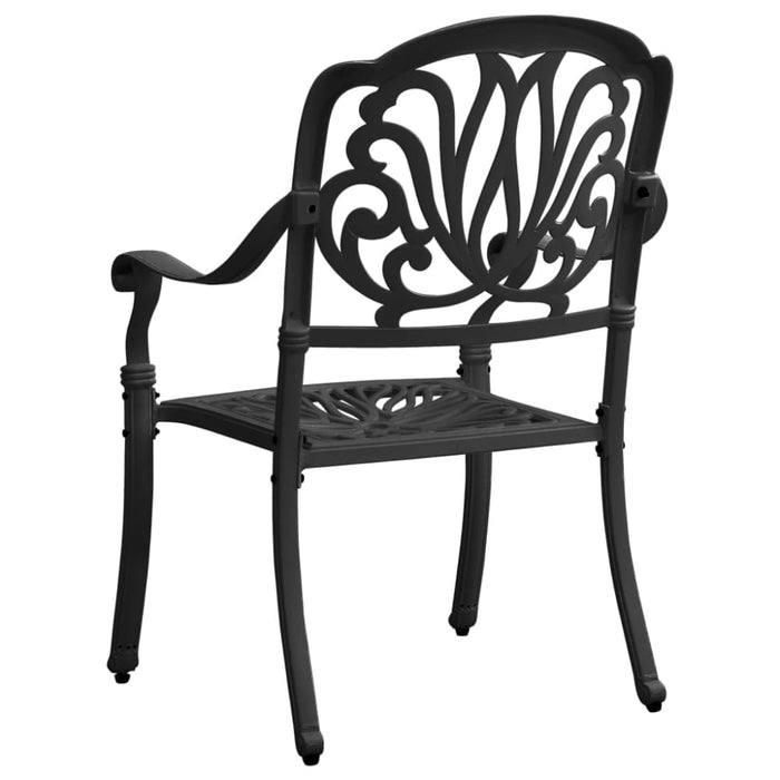 Garden Chairs 2 Pcs Cast Aluminium Black Toppln