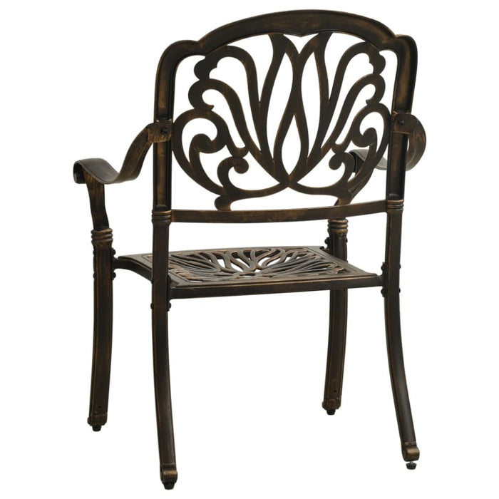 Garden Chairs 2 Pcs Cast Aluminium Bronze Toppli