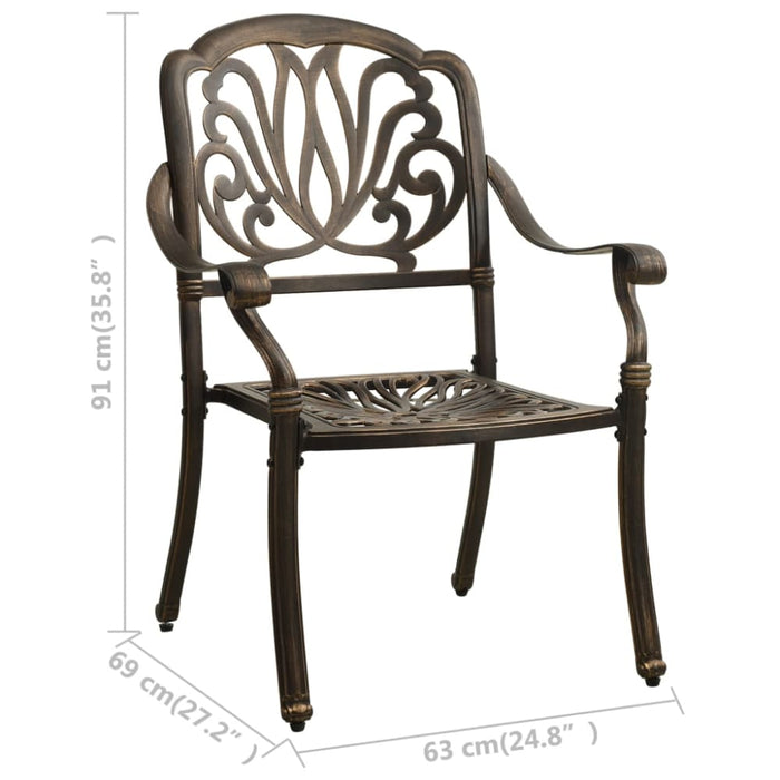 Garden Chairs 2 Pcs Cast Aluminium Bronze Toppli