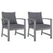 Garden Chairs 2 Pcs with Dark Grey Cushions Solid Acacia