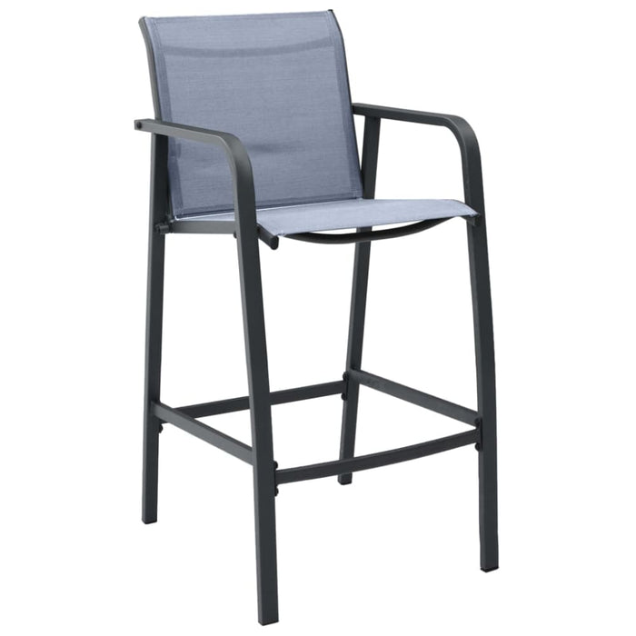 Garden Bar Chairs 2 Pcs Grey Textilene Anoon