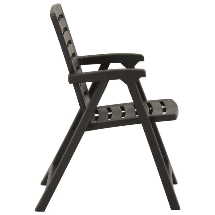 Garden Chairs 2 Pcs Plastic Anthracite Topntn