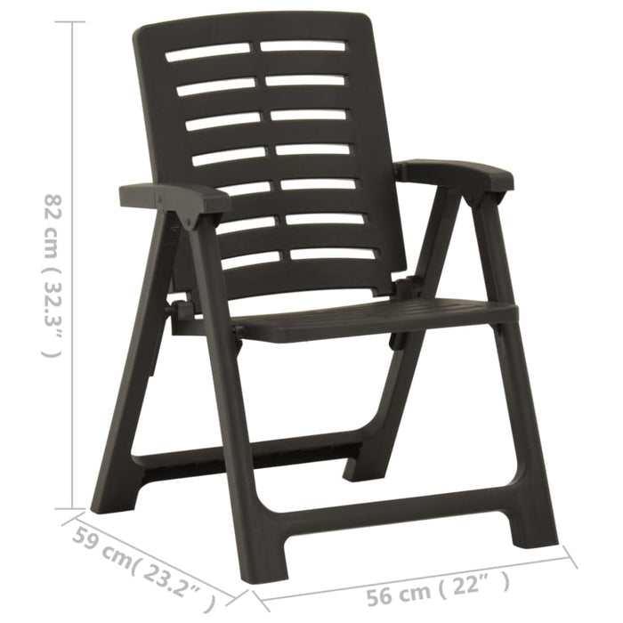 Garden Chairs 2 Pcs Plastic Anthracite Topntn