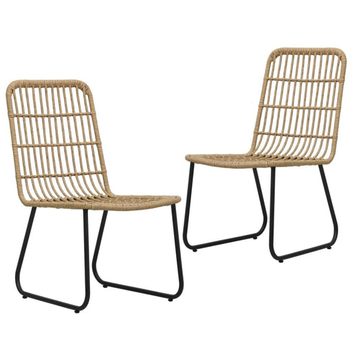 Garden Chairs 2 Pcs Poly Rattan Oak Anpnx