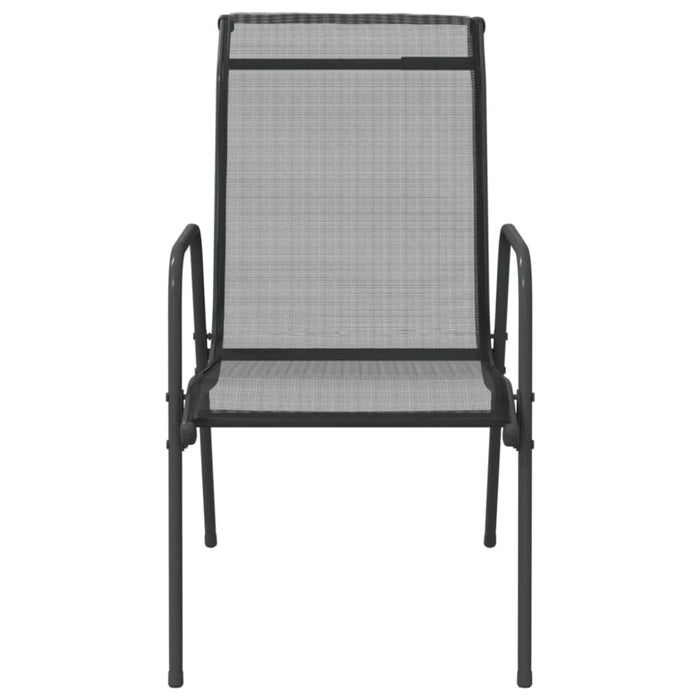 Garden Chairs 2 Pcs Steel and Textilene Black Tolnoi