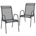 Garden Chairs 2 Pcs Steel and Textilene Black Tolnoi
