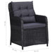 Garden Chairs 2 Pcs with Tea Table Poly Rattan Black Alppb
