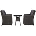 Garden Chairs 2 Pcs with Tea Table Poly Rattan Black Alppb